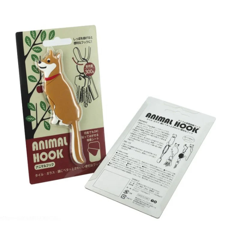 Wholesale and Retail Adhesive Dog Design Key Hooks Gift Promotion Animal Wall Hooks