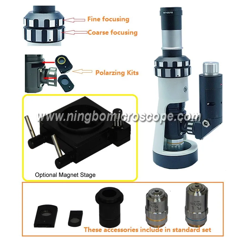 
Портативный металлургический микроскоп MTL.24.01 100X-500X 