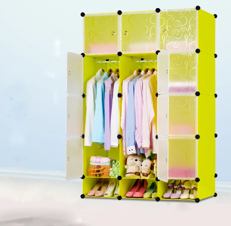 Cheap PP Plastic and Wire Frame Closet - Foldable Wardrobe
