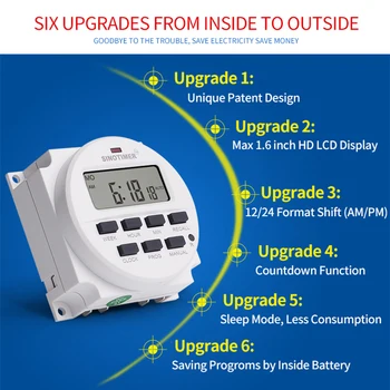 SINOTIMER 220V LCD Digital Programmable Control Power Timer Switch