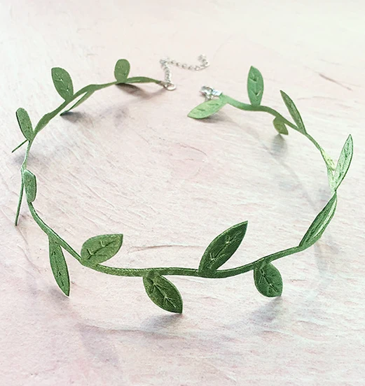 Green Leaf Choker,Girls Choker 