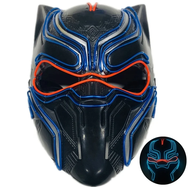 MARVEL: BLACK PANTHER MOVIE BLACK PANTHER LIGHTUP CHILD BATTLE MASK ...