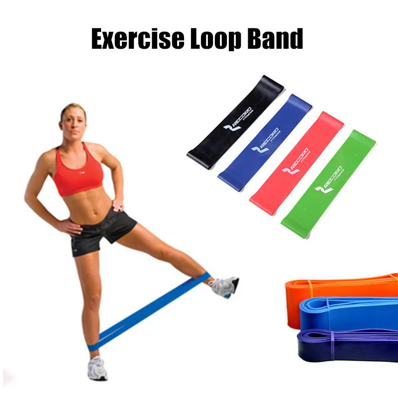 50pcs/lot~Exercise Stretching Loop Band~100% Latex with 4