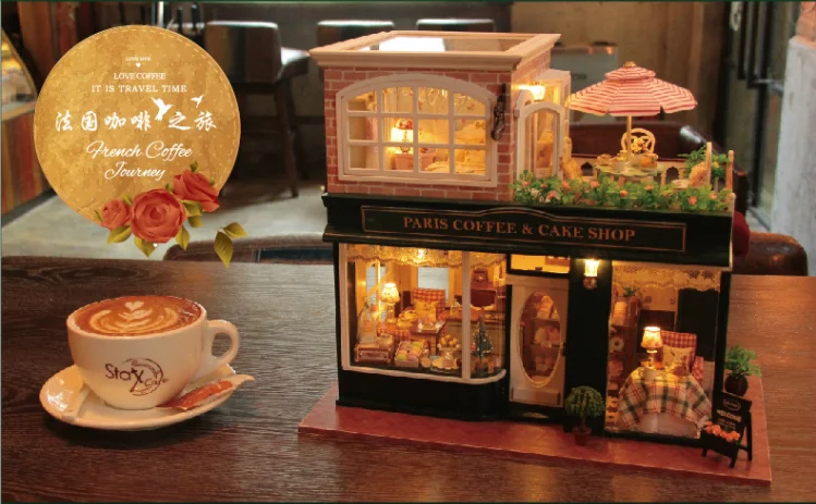 DOLLHOUSE , Miniature Kit Model cafe De Paris - Miniature Kit -1:48th