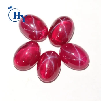 AAA good quality oval ruby cabochon star ruby gemstone for necklace
