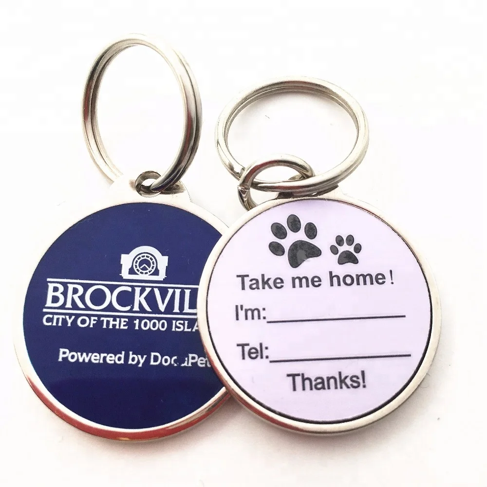 Горячая Распродажа, металлические эмалированные наклейки на заказ, идентификационные бирки для собак с qr-кодом и брелоком 15 мм