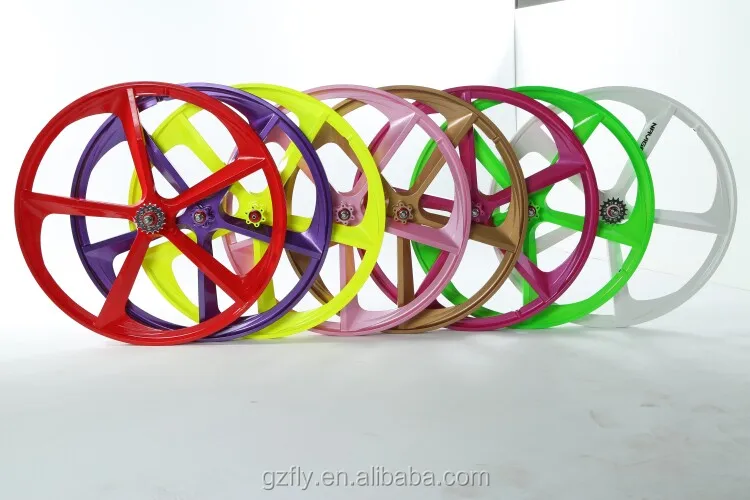 NEWEST ARRIVAL MAGNESIUM 5 SPOKE FIXIE GEAR and SINGLE SPEED WITH FLIP FLOP HUB BIKE RIM WHEEL 700C