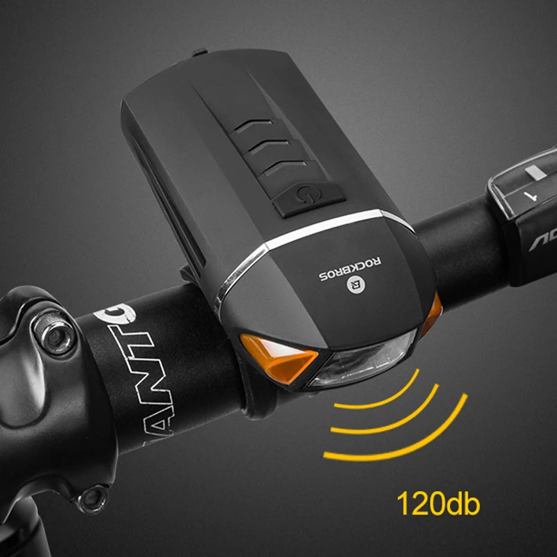 ROCKBROS 2 in 1 Remote Control Bicycle Electric Bell Bicycle Front Light Cycling 350LM USB Rechargeable Handlebar Flashlight