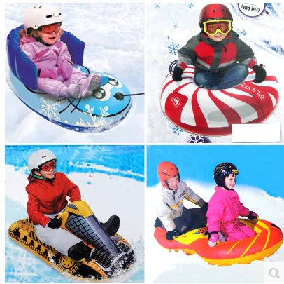 Qshare Tube /à neige 119,1 cm luge gonflable robuste avec 2 poign/ées et fond id/éal pour les adultes et les enfants tubes durables fabriqu/és en mat/ériau /épais de 0,6 mm jouet id/éal pour la neige