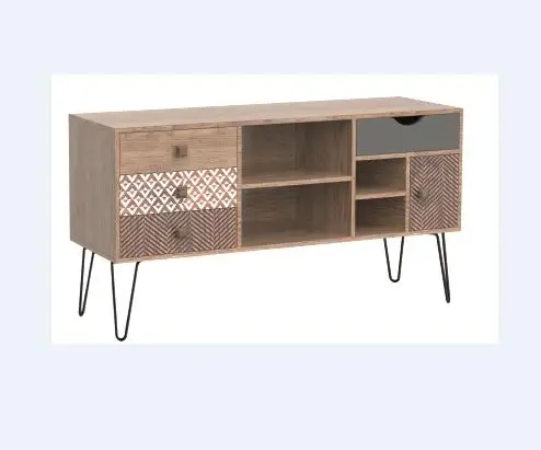 Античная деревянная ТВ-подставка, мебель для гостиной с металлическими ножками