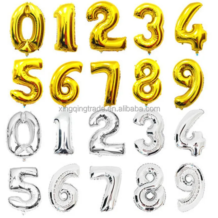 helium foil number balloons