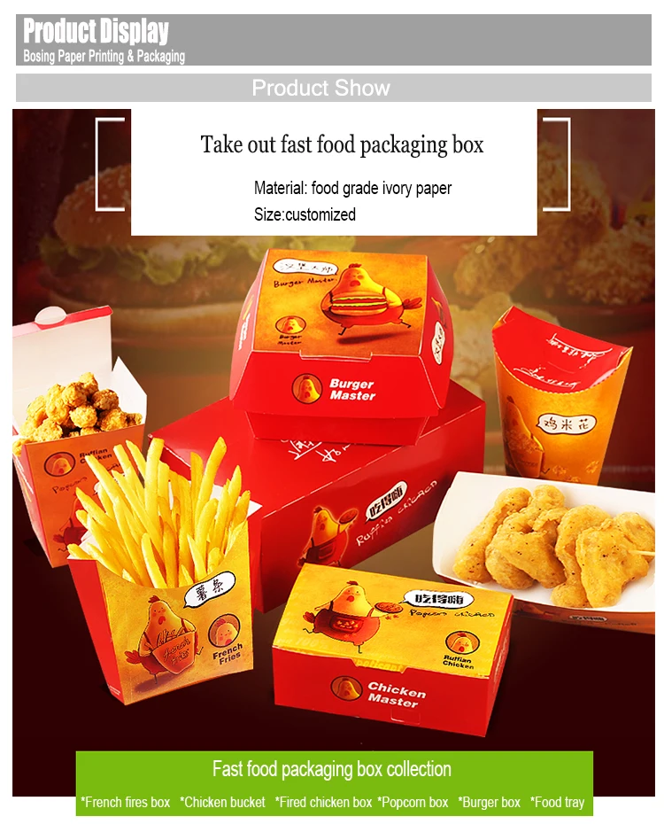 Source Wholesale Take Out French Fries Fried Chicken Packaging Food Box  Custom Logo Printed Disposable KFC Takeaway Fast Food Box on m.