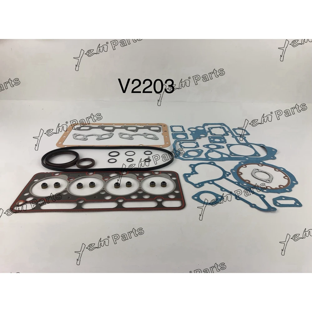 For KUBOTA V2203 Full Gasket Kit Engine Cylinder Head Gasket Set 16690-99058 4