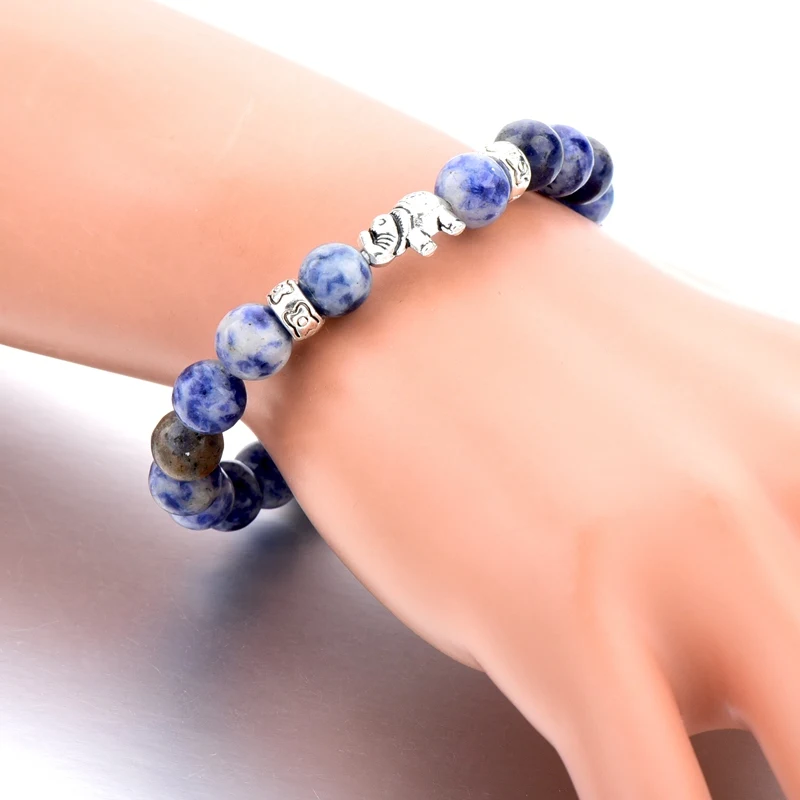 fashion natural stone blue marble beads