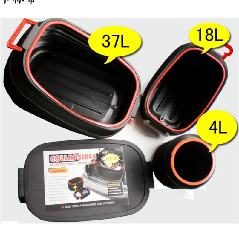 Bafuluo 18L Boot Black Color Car Boot Organiser  Foldable Water Bucket Container