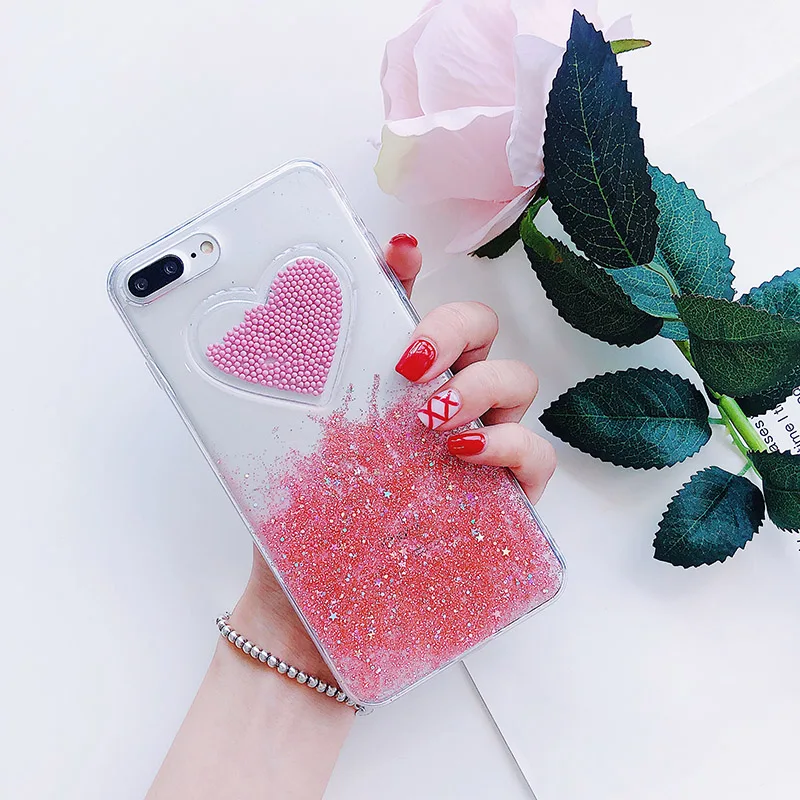 Funny Interesting Design Love Heart Soft Tpu Cell Mobile Phone Case Bags Back  Cover For Iphone 6 7 8 Plus 6plus 7plus X - Buy Glitter Phone Case,Funny  Glitter Phone Case,Glitter Case