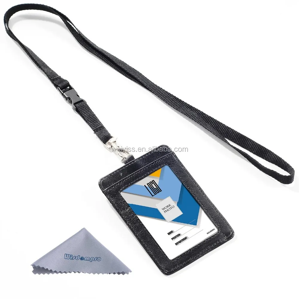  Badge Holder with Zip, Wisdompro School Supply 2-Sided
