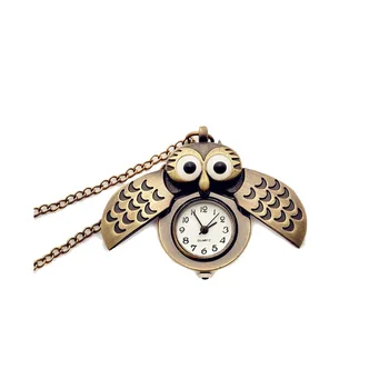 New Pocket watch Owl shape Unisex Vintage anime pocket watch