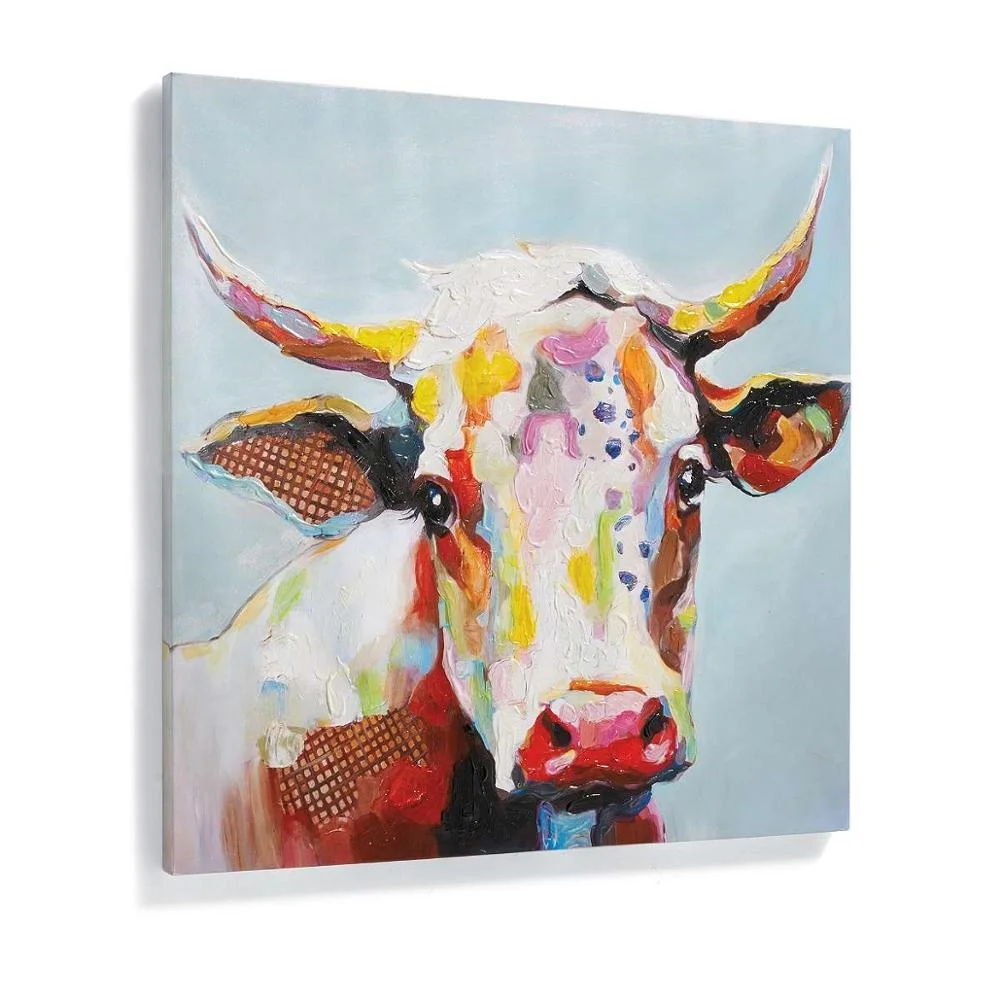 Wholesale Oil Painting Bull Head Animal Portrait Wall Art Painting Popular Handmade Canvas Painting Room Decoration Buy Animal Wall Art Painting Canvas Painting Room Decoration Wholesale Oil Painting Gift Arts And Crafts Product