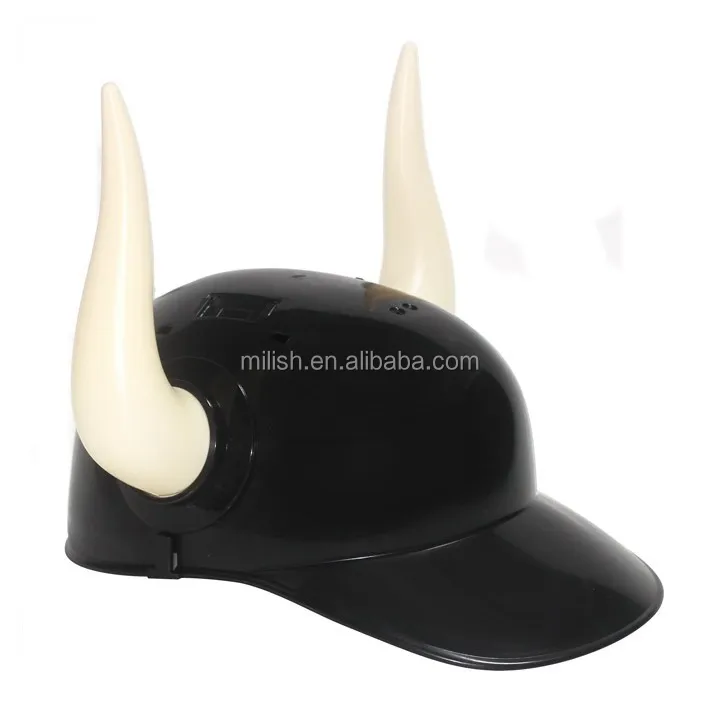 MHH102 Striped Party Plastic Toy Roman Knight Medieval Armor Viking Helmet with Horns for Adults