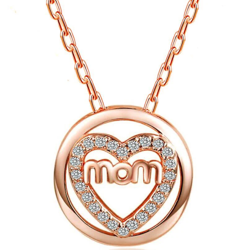 Fashion Simple Mom Circle Pendant 