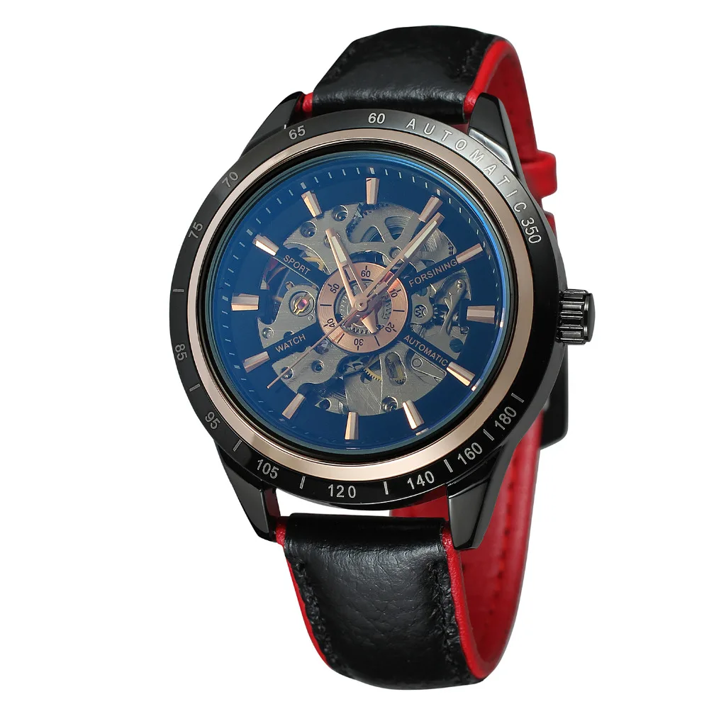 Made in China Factory New Design Skeleton Hand Wrist Watch Relogio Masculino Leather Strap Automatic Mechanical Movement Watches
