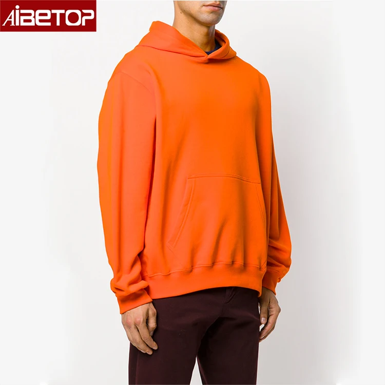 Best Quality Unisex Plain Orange Screen Print Hoodie No String