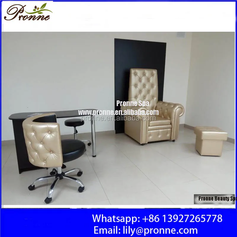 Nail Salon Equipment Modern Nail Table Rolling Client Manicure Chair