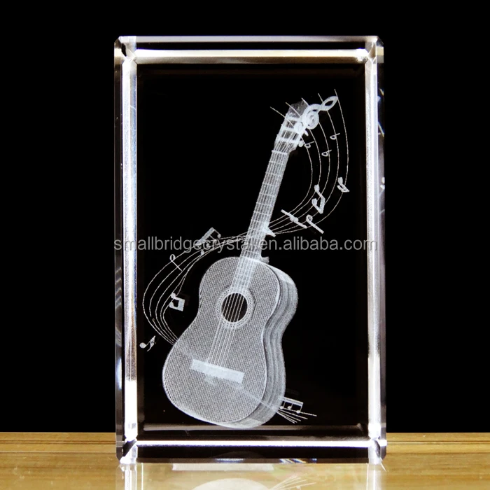 Hot Sale Home Office Souvenir 3d Laser Crystal Guitar For Music