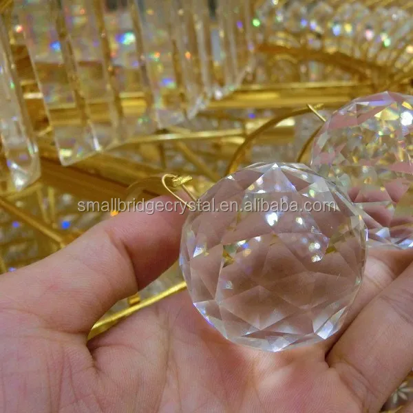 Factory Wholesale Crystal Chandelier Ball Parts Machine Cut Faceted Crystal Ball