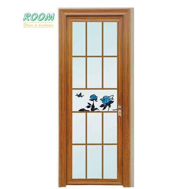 Cheap Price Latest Model Aluminium Frame Frosted Glass Waterproof Bathroom Door