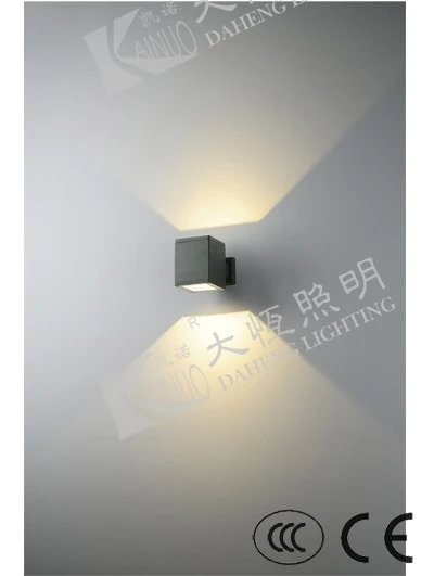 Открытый Темно-серый алюминиевый светодиодный настенный светильник