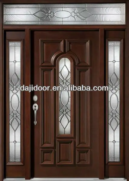 Dark Brown Exterior Solid Wooden Doors Design With Side Panel Transom Dj S9602msths 4 Buy Doors Dark Brown Doors Black Doors Product On Alibaba Com
