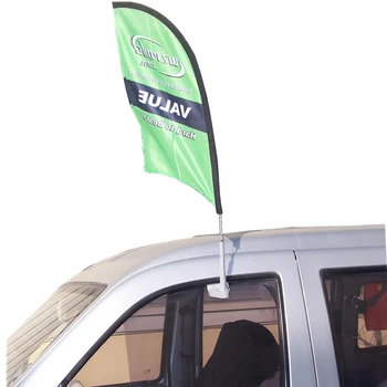 Weihai Wisezone free swivel car display promotion flag Carbon Composite Car Mirror Beach Flag Banner Pole with Clamp