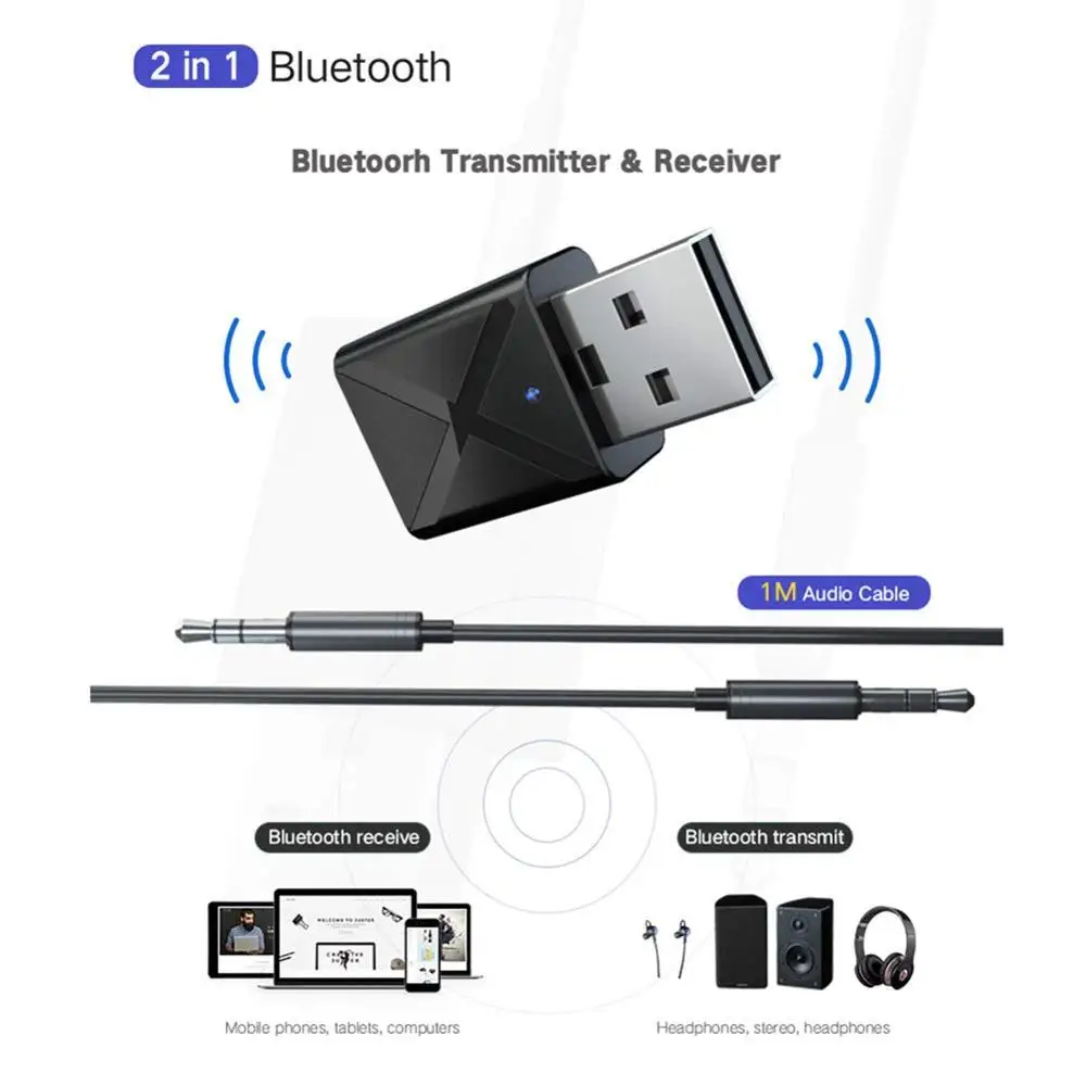 Source KN320 2 in 1 USB Bluetooth 5.0 Receiver Audio Adapter for TV/PC/Car USB Bluetooth Transmitter Receiver on m.alibaba.com