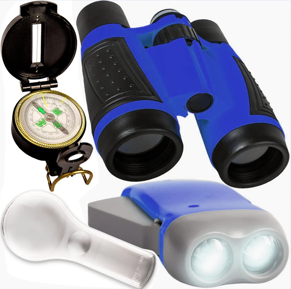 ZJL220 Lupen Kompass Taschenlampe Set Spielzeug für Kinder Outdoor Explor Indoor Toy