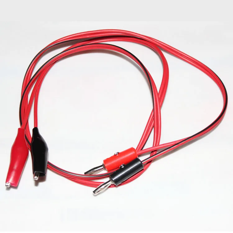 1 Pair Alligator Clip To Av 4mm Banana Plug Electrical Clamp Test Cable Lead Con