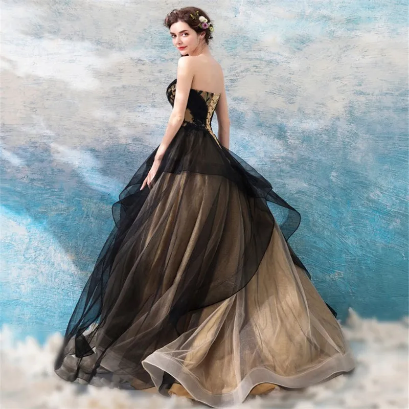 white christmas dresses Black Organza Criss Cross Gown X-Large main image 0