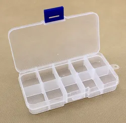 Регулируемый прозрачный пластиковый ящик для хранения мелких предметов, коробка для инструментов для ювелирных изделий, органайзер для бисера и таблеток, кейс для ногтевого дизайна, 10 ячеек