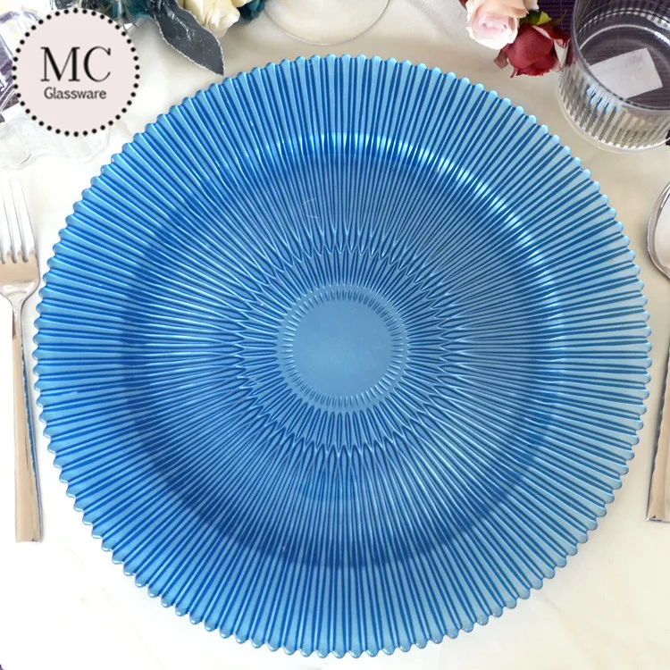 Blue Glass Charger Plates