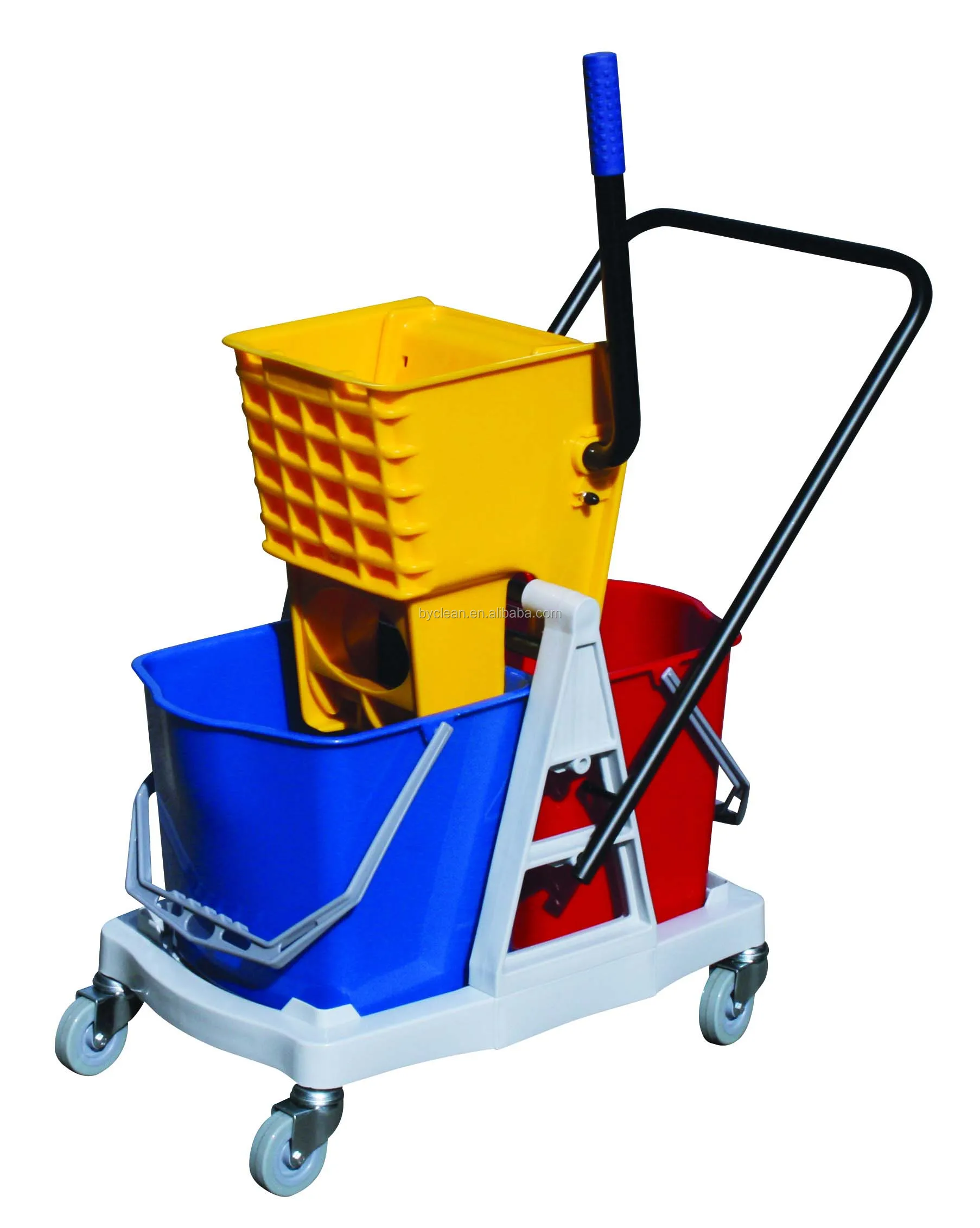 AF08075 BAIYUN CLEANING Tools 34L Mop Wringer with Two Buckets  Wringer Trolley for the Office Hotel Restaurant