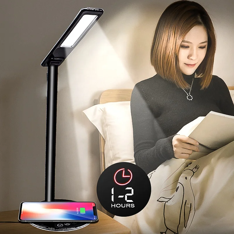 Hot sales Wireless Charger Led Table Lamp 10W Touch Sensor Desk Lamp USB Charging wireless desk lamp