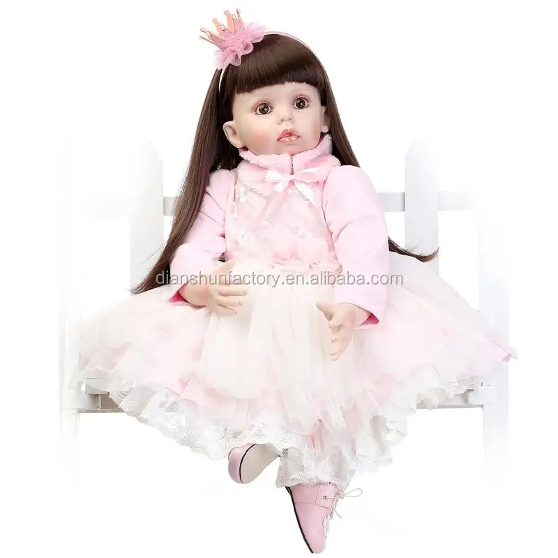 Reborn Doll Toddler Newborn Baby Girl Long Hair 28" Handmade Lifelike Soft Vinyl Reborn Doll Toddler Newborn Baby Girl Long Hair 28" Handmade Lifelike Soft Vinyl