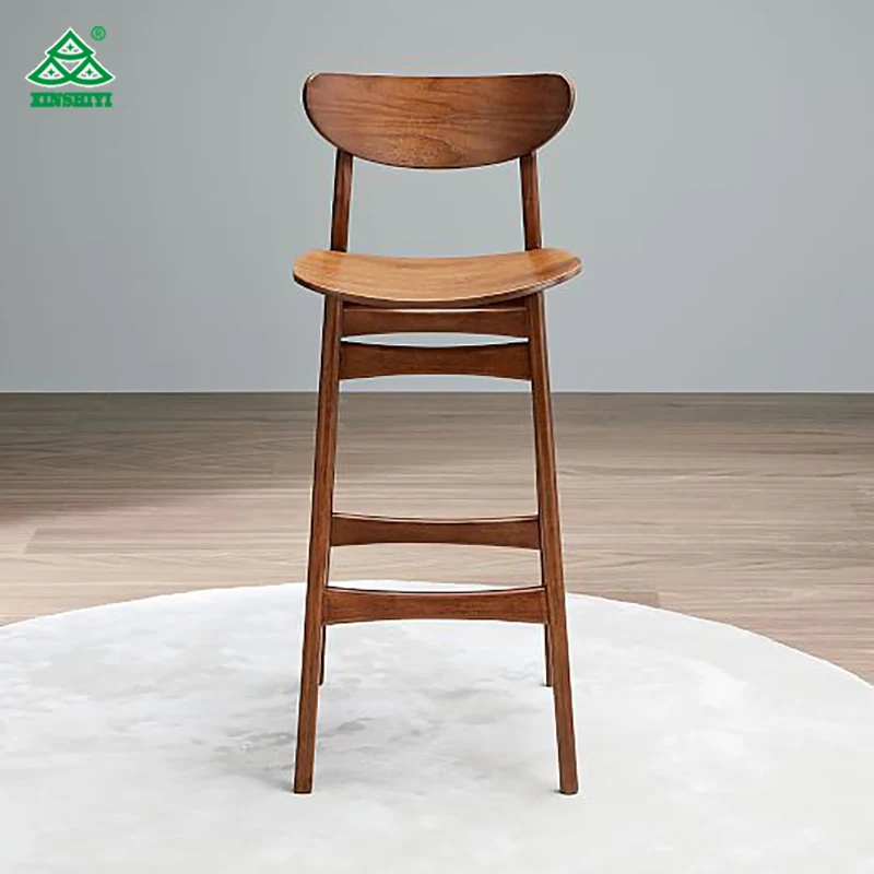 Classic cafe Walnut Bar Counter Stool High Chair Alibaba