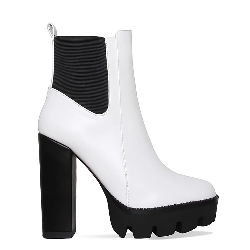 
 WETKISS/Новые дешевые женские ботильоны для зрелых женщин женские высокие сапоги; Женские модные ботинки «Челси» на толстой подошве на высоком каблуке; Женская обувь; Оптовая продажа  