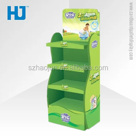 Point of Sale Stackable Promotional Pampers Cardboard Dump Bin Display Stand for Baby Diaper in Supermarket