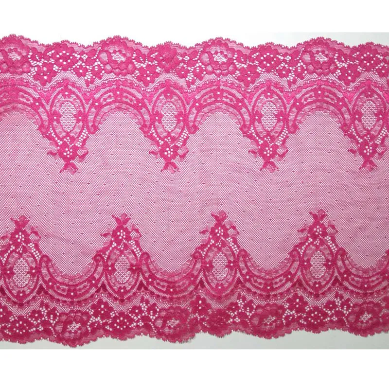 Korean Lace Peacock Feather Design Elastic Lace Trim