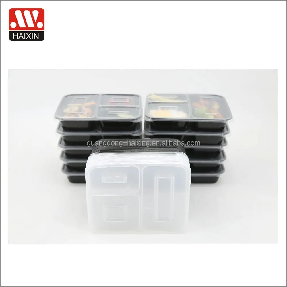 Wholesale 3 Compartment Take Away Microwave Pp High Quality Food Container Plastic Prep Meal Disposable Bento Box With Lid View Disposable Bento Box Haixing Product Details From Guangdong Haixing Plastic Rubber