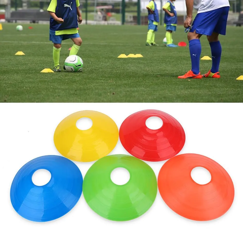 VOSAREA 10pcs Luminous Sports Cones Colorful LED Cones Crystal Sport Training Agility Marker for Soccer Football Hockey or Interval Training Random Colors 