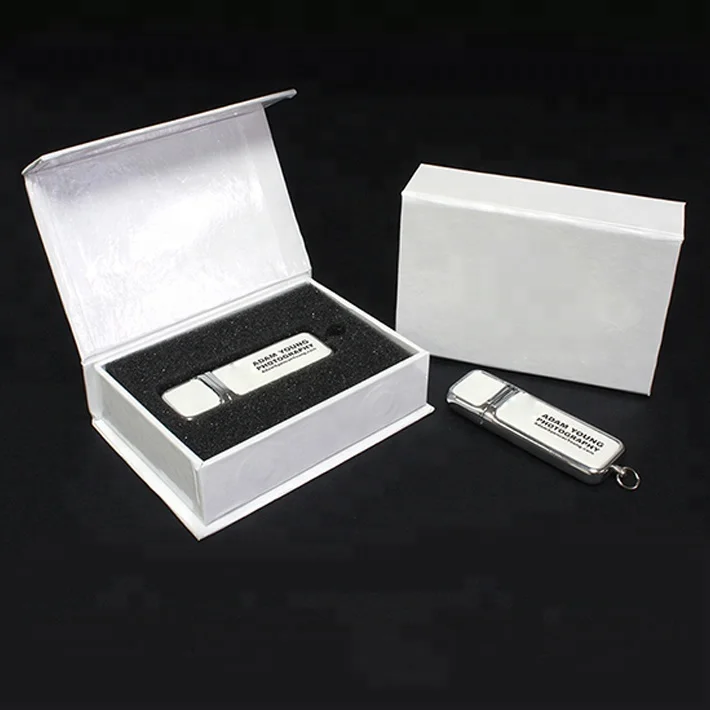 Hot Sale Custom Printed Cardboard Paper USB Flash Drive Packaging Box with Foam Insert